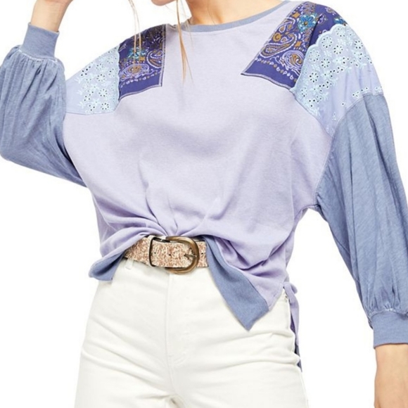 Free People Tops - Free People Cornflower Combo Long Sleeve T…